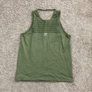 Gymshark Perforated Army Green Tank Top